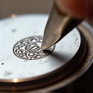 ケースバックへの精密な彫刻